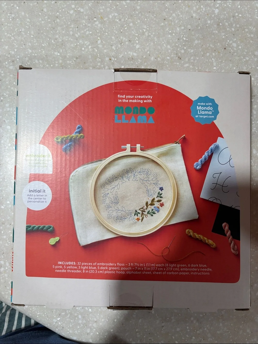 Cream Embroidery Pouch Kit